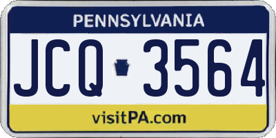 PA license plate JCQ3564