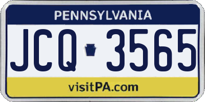 PA license plate JCQ3565