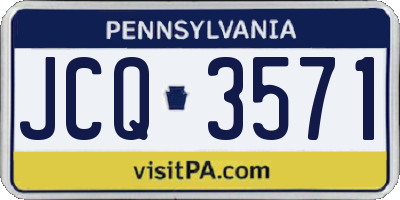 PA license plate JCQ3571