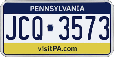PA license plate JCQ3573
