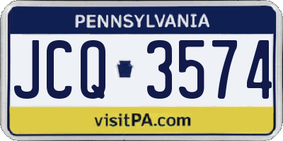 PA license plate JCQ3574