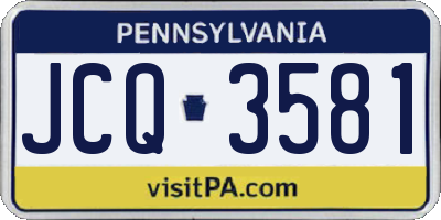 PA license plate JCQ3581