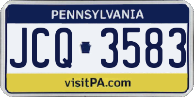 PA license plate JCQ3583