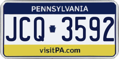 PA license plate JCQ3592