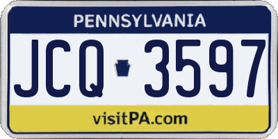 PA license plate JCQ3597