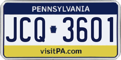 PA license plate JCQ3601
