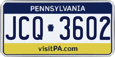PA license plate JCQ3602