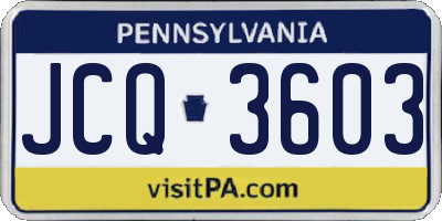 PA license plate JCQ3603