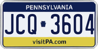 PA license plate JCQ3604