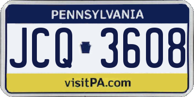PA license plate JCQ3608