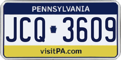 PA license plate JCQ3609