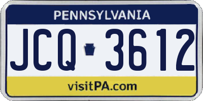 PA license plate JCQ3612
