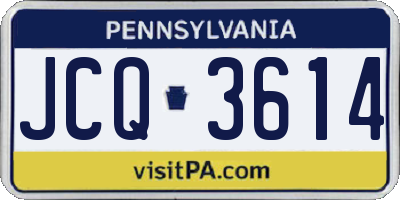 PA license plate JCQ3614