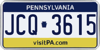 PA license plate JCQ3615