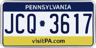PA license plate JCQ3617