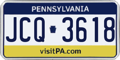 PA license plate JCQ3618