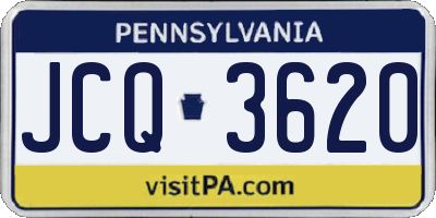 PA license plate JCQ3620