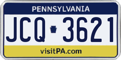PA license plate JCQ3621