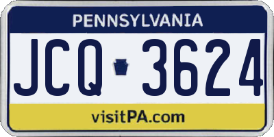 PA license plate JCQ3624