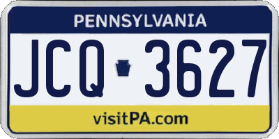 PA license plate JCQ3627