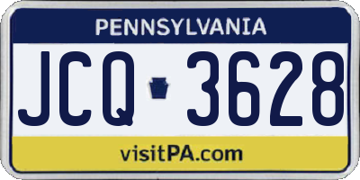 PA license plate JCQ3628