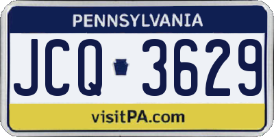 PA license plate JCQ3629