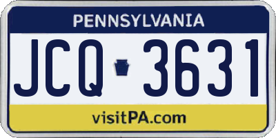 PA license plate JCQ3631
