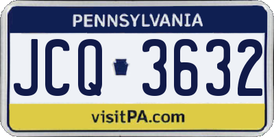 PA license plate JCQ3632