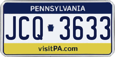 PA license plate JCQ3633