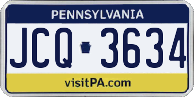 PA license plate JCQ3634