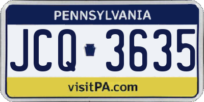 PA license plate JCQ3635