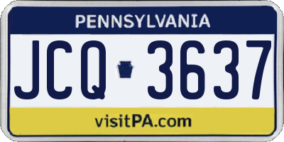 PA license plate JCQ3637