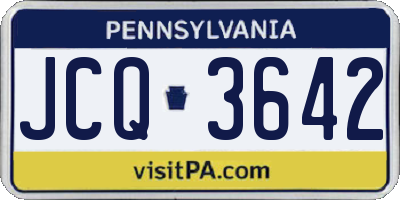 PA license plate JCQ3642
