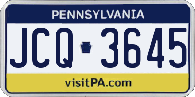 PA license plate JCQ3645