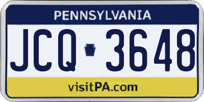PA license plate JCQ3648