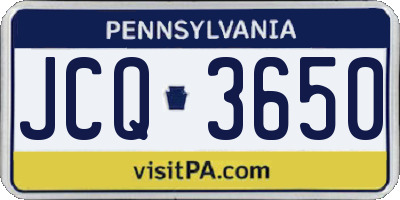 PA license plate JCQ3650
