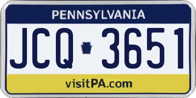 PA license plate JCQ3651