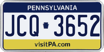 PA license plate JCQ3652