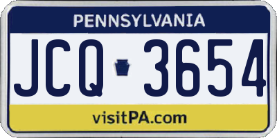 PA license plate JCQ3654