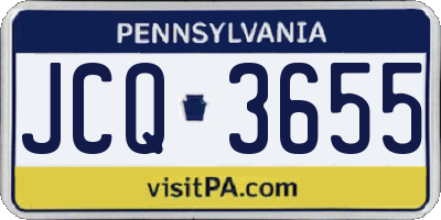 PA license plate JCQ3655