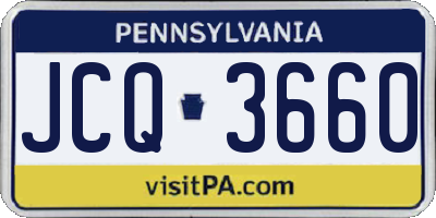 PA license plate JCQ3660
