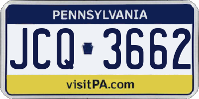 PA license plate JCQ3662