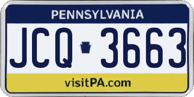 PA license plate JCQ3663