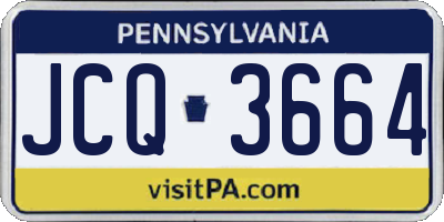PA license plate JCQ3664