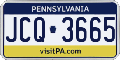 PA license plate JCQ3665