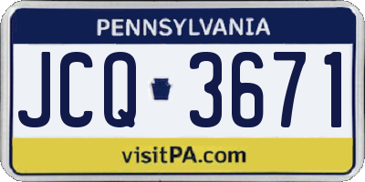 PA license plate JCQ3671