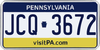 PA license plate JCQ3672