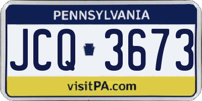 PA license plate JCQ3673