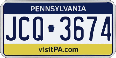 PA license plate JCQ3674