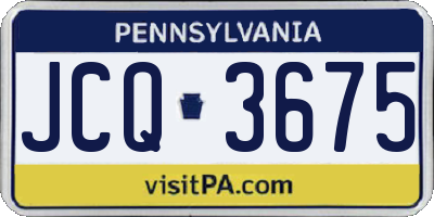 PA license plate JCQ3675